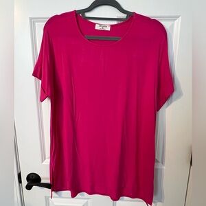 Zenana Outfitters Fuchsia Short Sleeve Tee XL